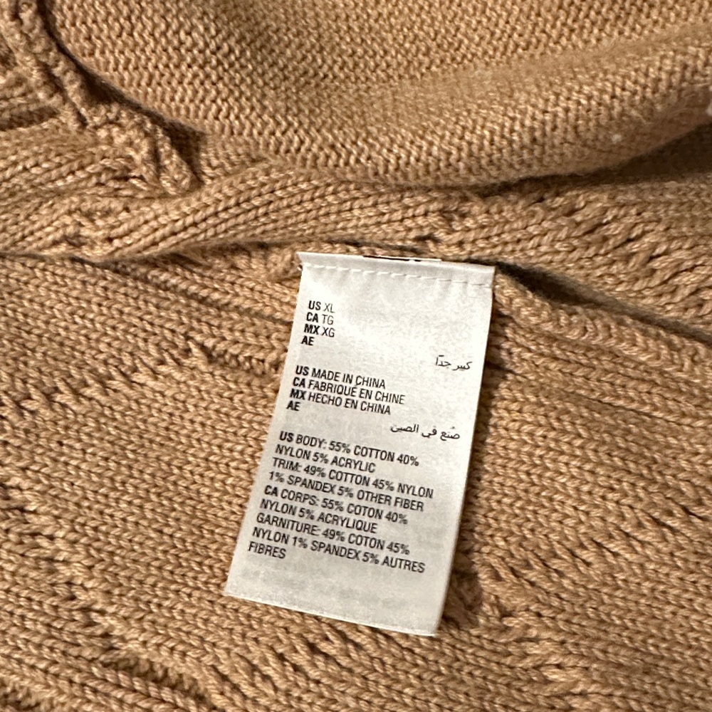 Charter Club Khaki Cable Knit Vest - Picture 5 of 6